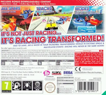 Sonic & All-Stars Racing Transformed(USA) box cover back